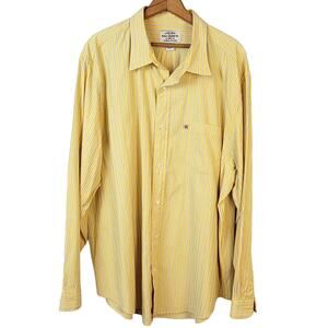 Ralph Lauren Polo Shirt Men's XXL Yellow Green Stripe Classic Preppy Casual Work